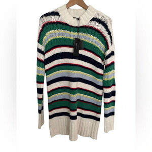 BCBGMaxazria oversized knitted colorblock holiday dress size XS